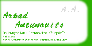 arpad antunovits business card